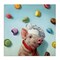 Stupell Industries Pig Chef with Playful Macarons Canvas Wall Art